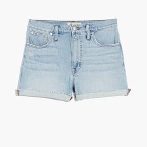 High Rise Denim Shorts in Astell Wash: ripped edition • comfort stretch